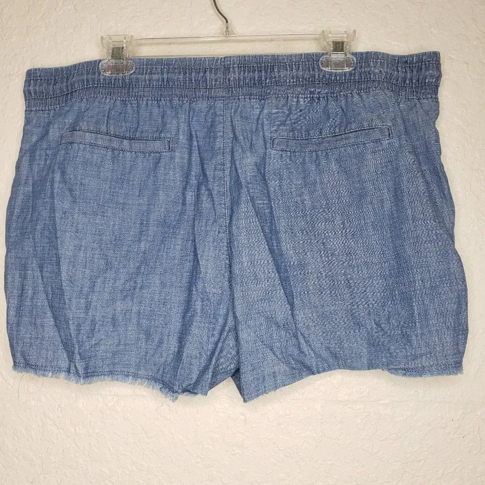 Time and Tru Chambray Jean Cutoff Fringe Shorts XL - Picture 10 of 13